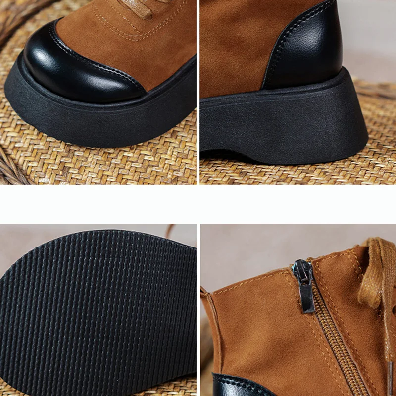 Fashion Women Martin Boots Spring Autumn Round Toe Platform Rome Shoes Female Flock Mixed Colors Shoes Ladies Flats Ankle Boots
Fashion Women Martin Boots Spring Autumn Round Toe Platform Rome Shoes Female Flock Mixed Colors Shoes Ladies Flats Ankle Boots