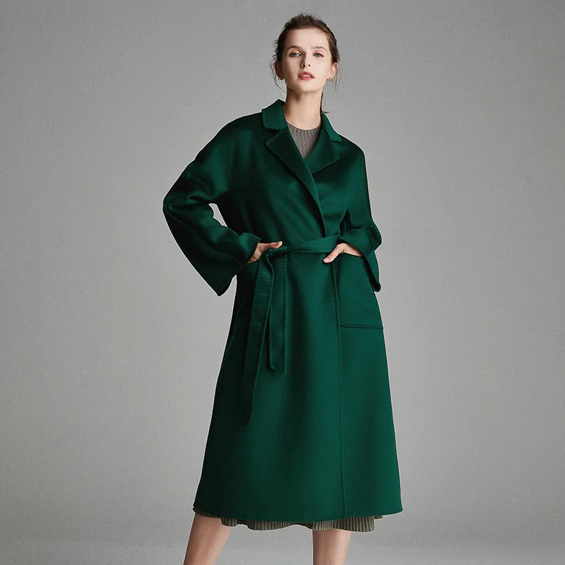 SHZQ Double Sided Cashmere Coat Women 2021 Winter New Fashion Dark Green Medium Long Wool Coat Women's Wool
SHZQ Double Sided Cashmere Coat Women 2021 Winter New Fashion Dark Green Medium Long Wool Coat Women's Wool