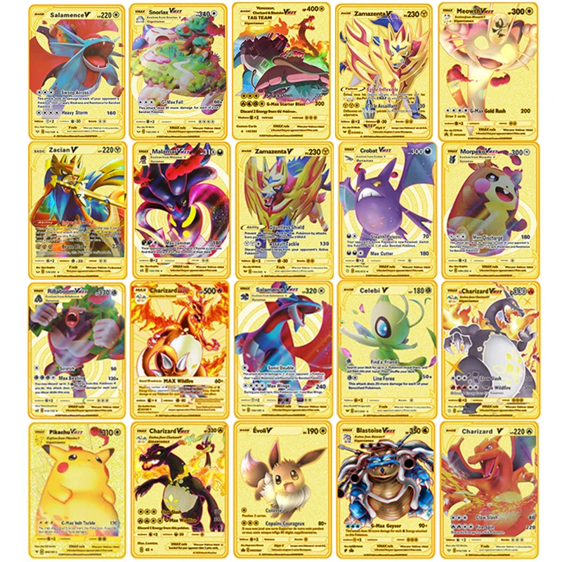 NEW 23 Styles Pokemon Cards Metal V Card PIKACHU Charizard Golden Vmax Card Collection Kids Game Collection Cards Christmas Gift
NEW 23 Styles Pokemon Cards Metal V Card PIKACHU Charizard Golden Vmax Card Collection Kids Game Collection Cards Christmas Gift