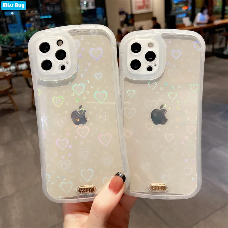 Transparent Love Heart Laser Shockproof Phone Case for iPhone 13 12 11 Pro MAX 13 XS Max XR X 8 7 Plus Capa Anti-Fall Soft Cover
Transparent Love Heart Laser Shockproof Phone Case for iPhone 13 12 11 Pro MAX 13 XS Max XR X 8 7 Plus Capa Anti-Fall Soft Cover