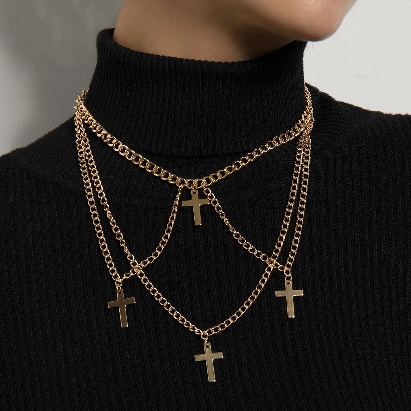 Layered Chains Tassel Pedants Cross Choker Necklace for Women Men New Fashion Goth Couples Necklace Jewelry Collar
Layered Chains Tassel Pedants Cross Choker Necklace for Women Men New Fashion Goth Couples Necklace Jewelry Collar