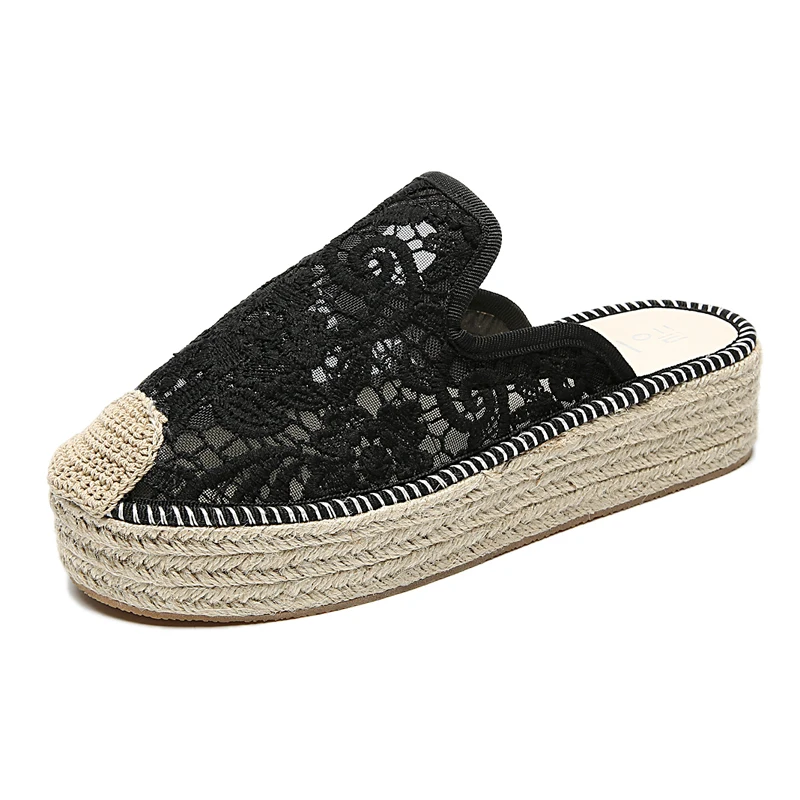 Slippers Casual Lace Flat Shoes Female Platform Flock Med Cover Toe Shallow Slides Luxury Summer Rubber PU Fisherman Fashion
Slippers Casual Lace Flat Shoes Female Platform Flock Med Cover Toe Shallow Slides Luxury Summer Rubber PU Fisherman Fashion