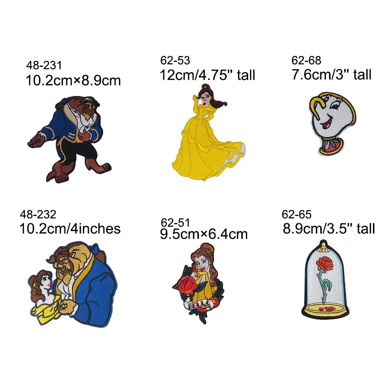 Disney movies Beauty and the beast patches Princess Belle anime cartoon clothes patches Garment stickers embroidery clothing
Disney movies Beauty and the beast patches Princess Belle anime cartoon clothes patches Garment stickers embroidery clothing