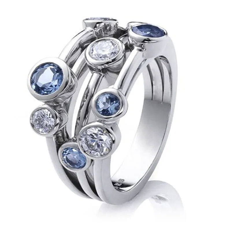 Milangirl Unique Women Band Rings 3 Rows with Round White/Blue Zircon Crystal Copper Female Wedding Jewelry Rings Simple Item
Milangirl Unique Women Band Rings 3 Rows with Round White/Blue Zircon Crystal Copper Female Wedding Jewelry Rings Simple Item