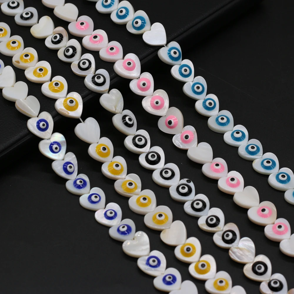 Natural Shell Beads Heart Shape Evil Eye Loose Mother-of-pearl Bead for Jewelry Making DIY Necklace Bracelet Accessories
Natural Shell Beads Heart Shape Evil Eye Loose Mother-of-pearl Bead for Jewelry Making DIY Necklace Bracelet Accessories
