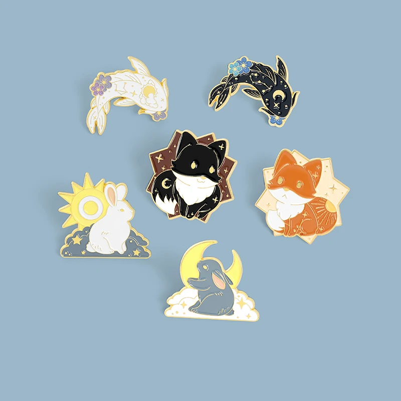 Cute Fox Fishes Rabbits Brooches for Women Cartoon Animal Enamel Pins Badge Backpacks Lapel Pin Metal Jewelry Gift Wholesale
Cute Fox Fishes Rabbits Brooches for Women Cartoon Animal Enamel Pins Badge Backpacks Lapel Pin Metal Jewelry Gift Wholesale