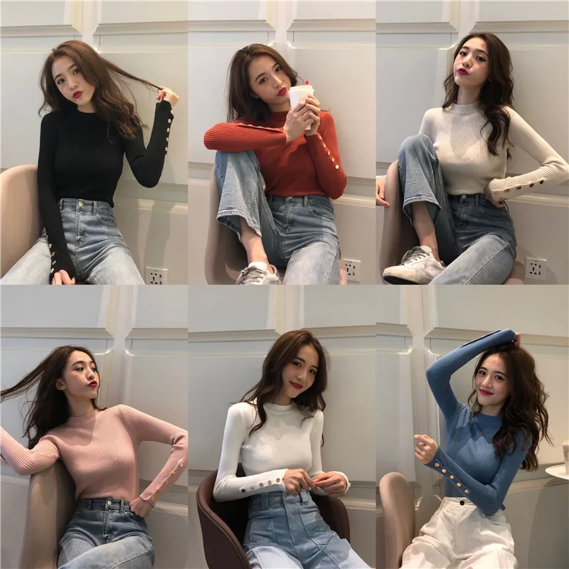 Make firm offers little turtle neck button decorative pit knit elastic base of cultivate one's morality shirt female set of long
Make firm offers little turtle neck button decorative pit knit elastic base of cultivate one's morality shirt female set of long