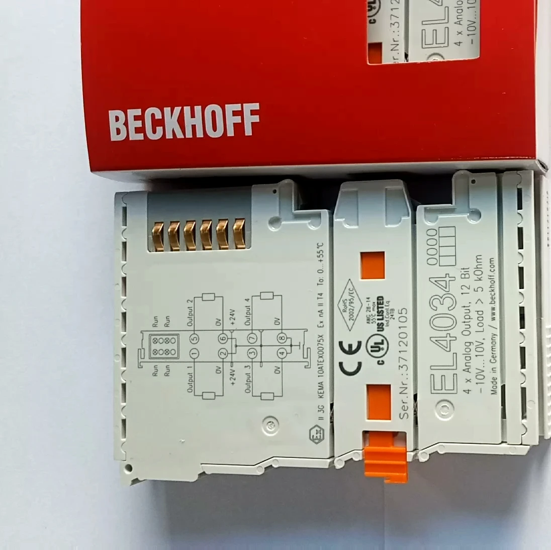 

Beckhoff EtherCAT Terminals EL4034 4-channel analog output terminal -10+10 V, 12 bit