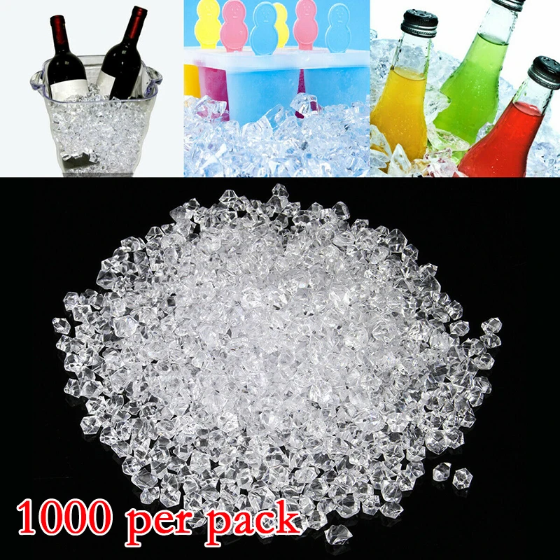 

1000pcs 11*14MM Clear Acrylic Diamond Crystal Ice Rock Stones Vase Gems Window Wedding Party Decor Confetti Table Scatter Beads