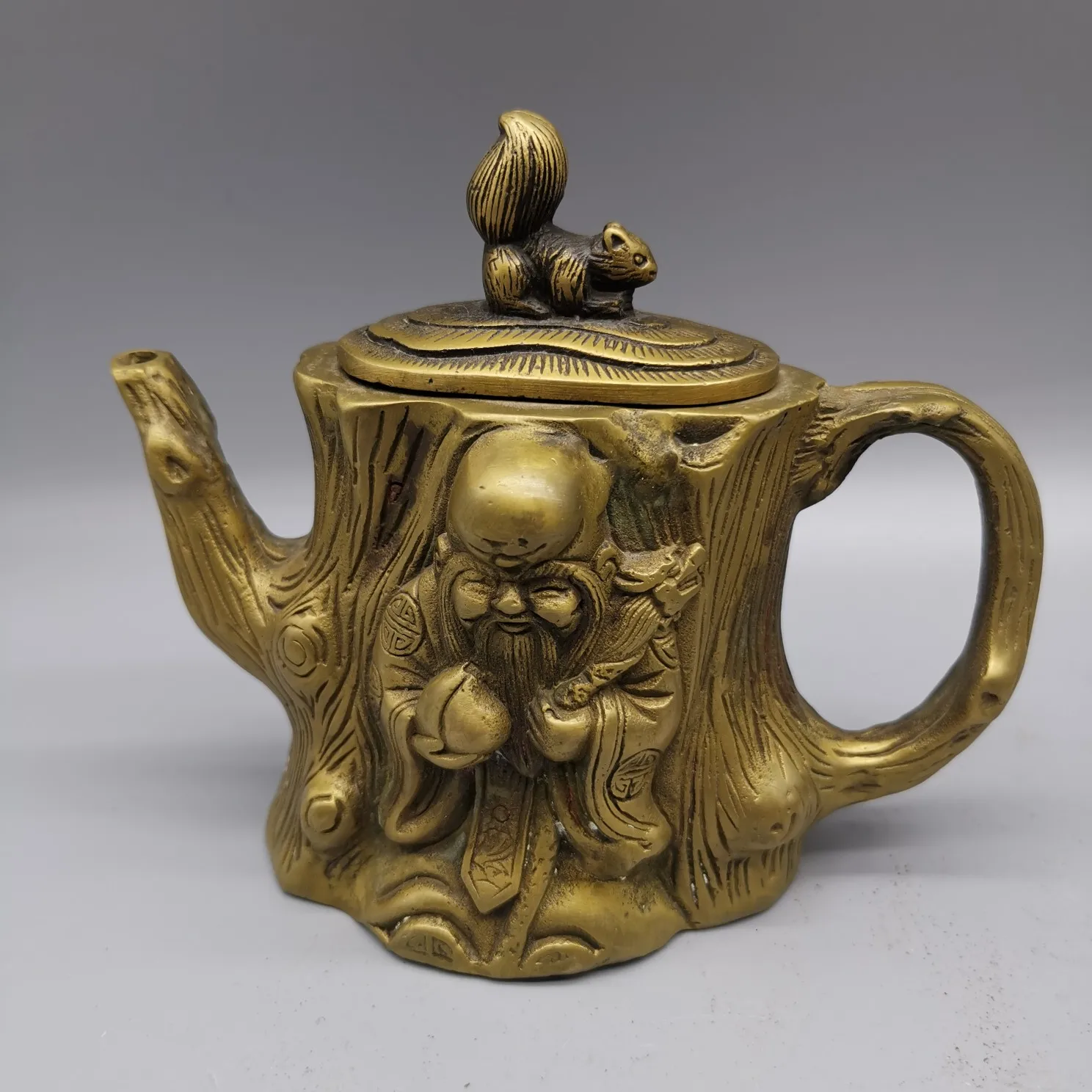 Иммортный чайник из латуни долговечности китайской античной коллекции | Дом и