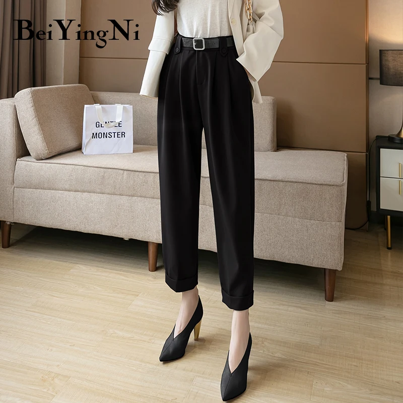 Beiyingni Women High Waist Pants With Belt Vintage Classic Casual Harem Pants Female Pockets Korean Suit Trousers Lady Pantalon
Beiyingni Women High Waist Pants With Belt Vintage Classic Casual Harem Pants Female Pockets Korean Suit Trousers Lady Pantalon