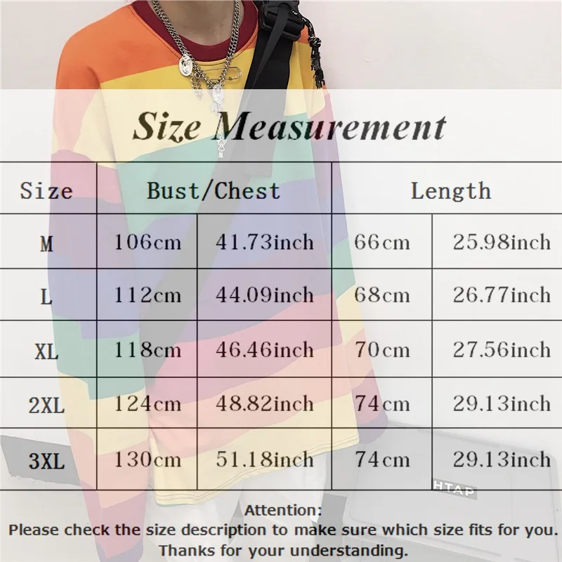Plus Size Causal Cotton T Shirt Women Striped T-shirt Rainbow Shirt Female Loose Top Shirts Punk Style Top
Plus Size Causal Cotton T Shirt Women Striped T-shirt Rainbow Shirt Female Loose Top Shirts Punk Style Top