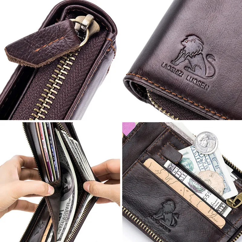 LAOSHIZI 100% Genuine Cowhide Leather Men Wallets Fashion Short Purse Male Dollar Carteira Masculina Card Holder for Money
LAOSHIZI 100% Genuine Cowhide Leather Men Wallets Fashion Short Purse Male Dollar Carteira Masculina Card Holder for Money
