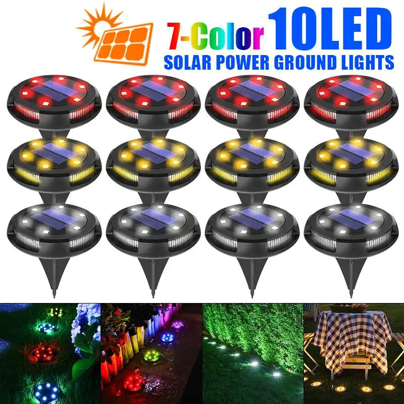 4/2/1Pcs 10 Led ground lights Solar Ground Lights led garden solar lawn lamp IP65 Waterproof landscape lamp Decking Buried Light
4/2/1Pcs 10 Led ground lights Solar Ground Lights led garden solar lawn lamp IP65 Waterproof landscape lamp Decking Buried Light