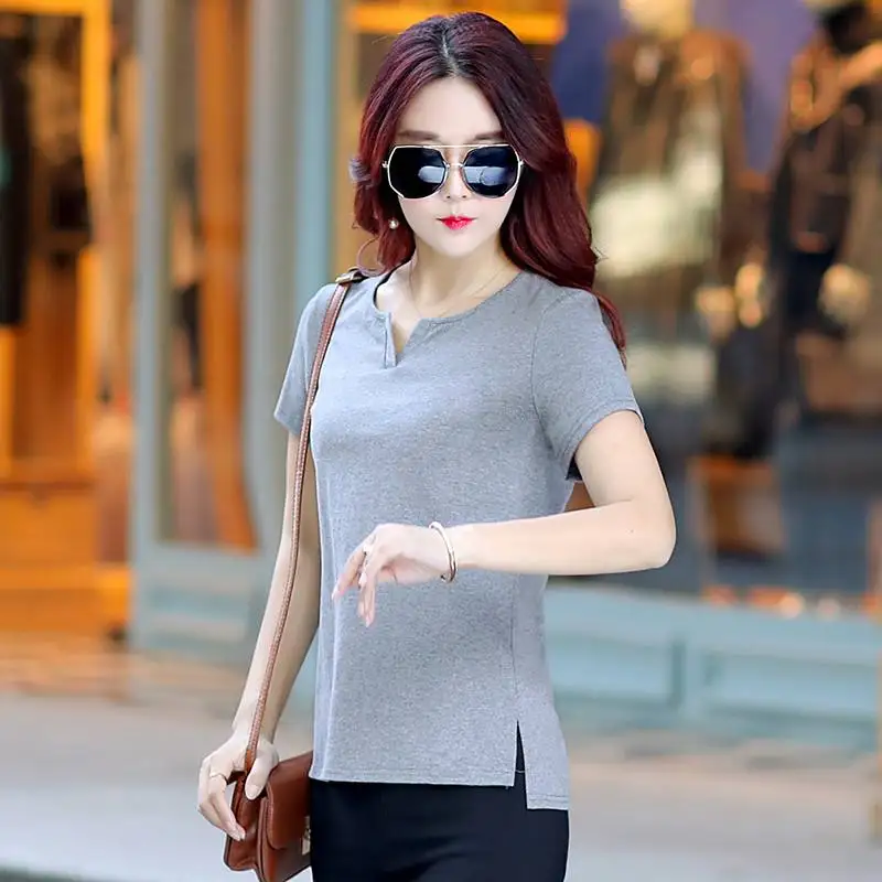 2020 Summer Fashion T Shirt Women Woman Tshirt dark gray 
2020 Summer Fashion T Shirt Women Woman Tshirt dark gray
