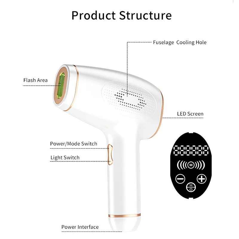 Laser Hair Removal Epilator Permanent IPL Depilator For Women Men 990000 Flashes Bikini Body Photoepilator Hair Remover Machine
Laser Hair Removal Epilator Permanent IPL Depilator For Women Men 990000 Flashes Bikini Body Photoepilator Hair Remover Machine