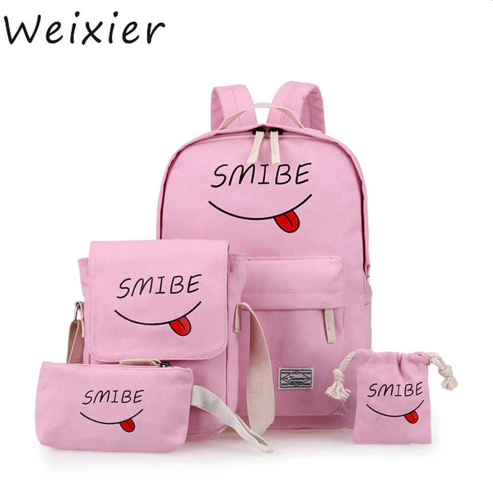 WEIXIER 2019 Casual Canvas 5Set Backpack Printing Students Bookbag School Bag Set For Young Girls mochila feminina rugzak ZK-68
WEIXIER 2019 Casual Canvas 5Set Backpack Printing Students Bookbag School Bag Set For Young Girls mochila feminina rugzak ZK-68