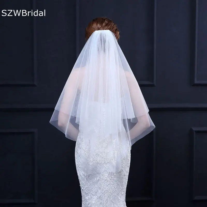 New Arrival Cut Tulle Short Bridal Veil Ivory Mariage Cheap Wedding accessories Welon Casamento Lace Applique Wedding Veils
New Arrival Cut Tulle Short Bridal Veil Ivory Mariage Cheap Wedding accessories Welon Casamento Lace Applique Wedding Veils