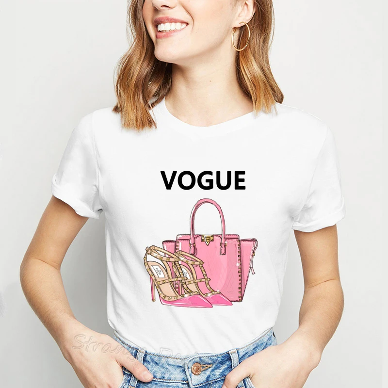 New Street Style TShirt Women Tshirt Fashion Short Sleeve T Shirt Women Print High-heeled Shoes Bag Print Girls Tops Tees
New Street Style TShirt Women Tshirt Fashion Short Sleeve T Shirt Women Print High-heeled Shoes Bag Print Girls Tops Tees