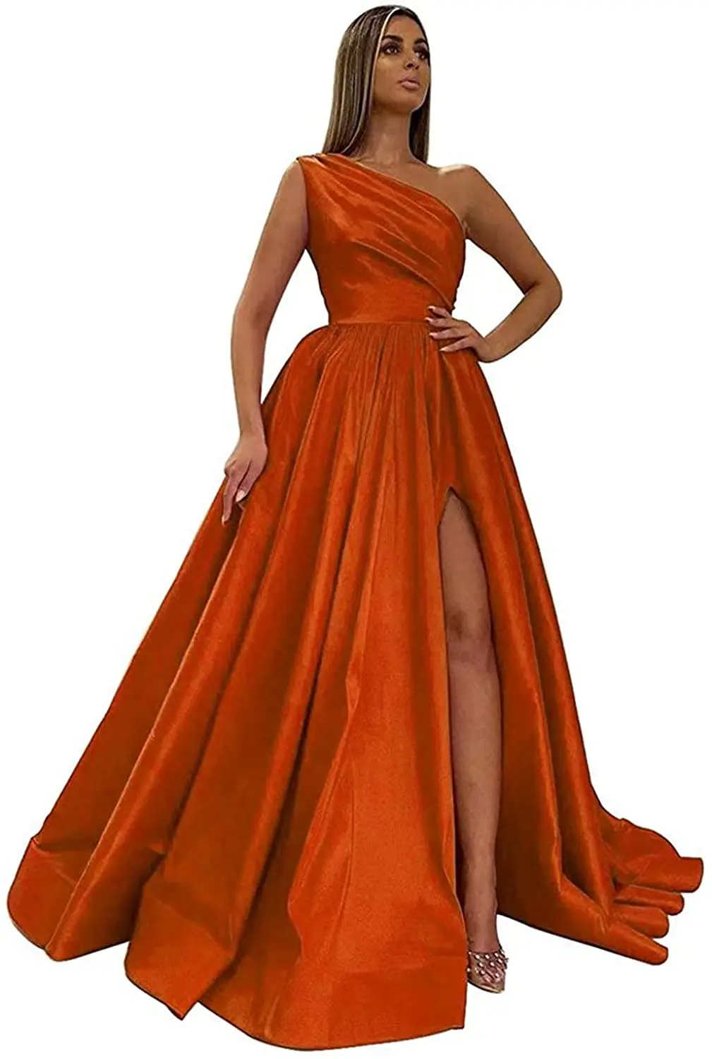 Women's One Shoulder Satin Prom Dresses with Slit Long Formal Ball Gowns Princess Evening Gowns satin dress party formal
Women's One Shoulder Satin Prom Dresses with Slit Long Formal Ball Gowns Princess Evening Gowns satin dress party formal