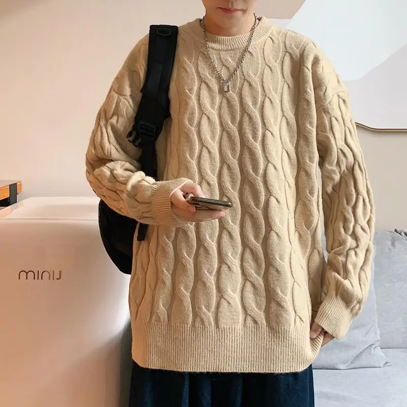 Round Neck Sweater Men's Pullover Autumn and Winter Thick Plus Size Loose Bottom Line Clothing Fashion Personality Sweater
Round Neck Sweater Men's Pullover Autumn and Winter Thick Plus Size Loose Bottom Line Clothing Fashion Personality Sweater