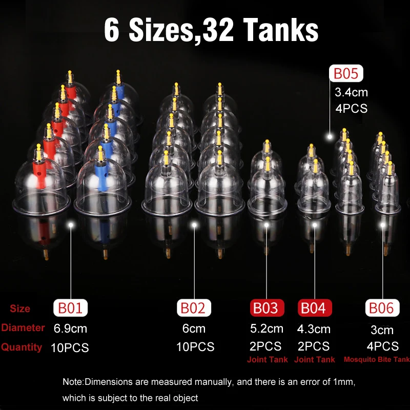 32 Pieces Cups Vacuum Cupping Therapy Set Massage Vacuum Acupuncture Apparatus Body Relax Massager Suction Pump Cup Health Care
32 Pieces Cups Vacuum Cupping Therapy Set Massage Vacuum Acupuncture Apparatus Body Relax Massager Suction Pump Cup Health Care