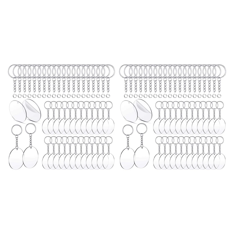 300 Pcs 2 Inches Acrylic Transparent Discs and Key Chains Set, Clear Blank Acrylic Discs Round Keychain for DIY Projects 
300 Pcs 2 Inches Acrylic Transparent Discs and Key Chains Set, Clear Blank Acrylic Discs Round Keychain for DIY Projects