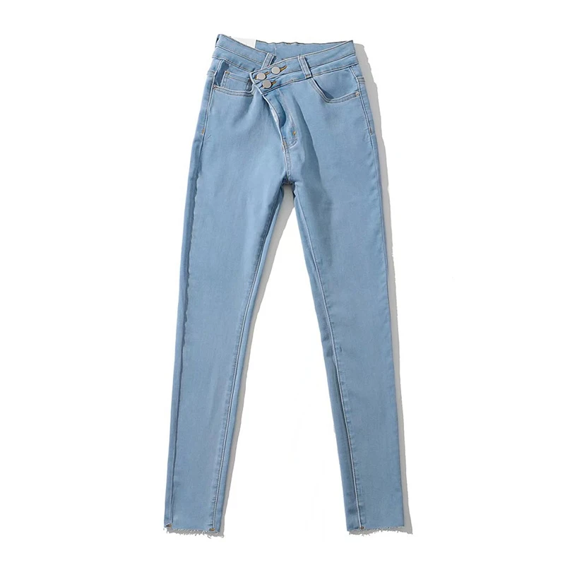 Spring and autumn new style street casual women's oblique waist jeans, solid color slim-fit stretch long pencil jeans women
Spring and autumn new style street casual women's oblique waist jeans, solid color slim-fit stretch long pencil jeans women