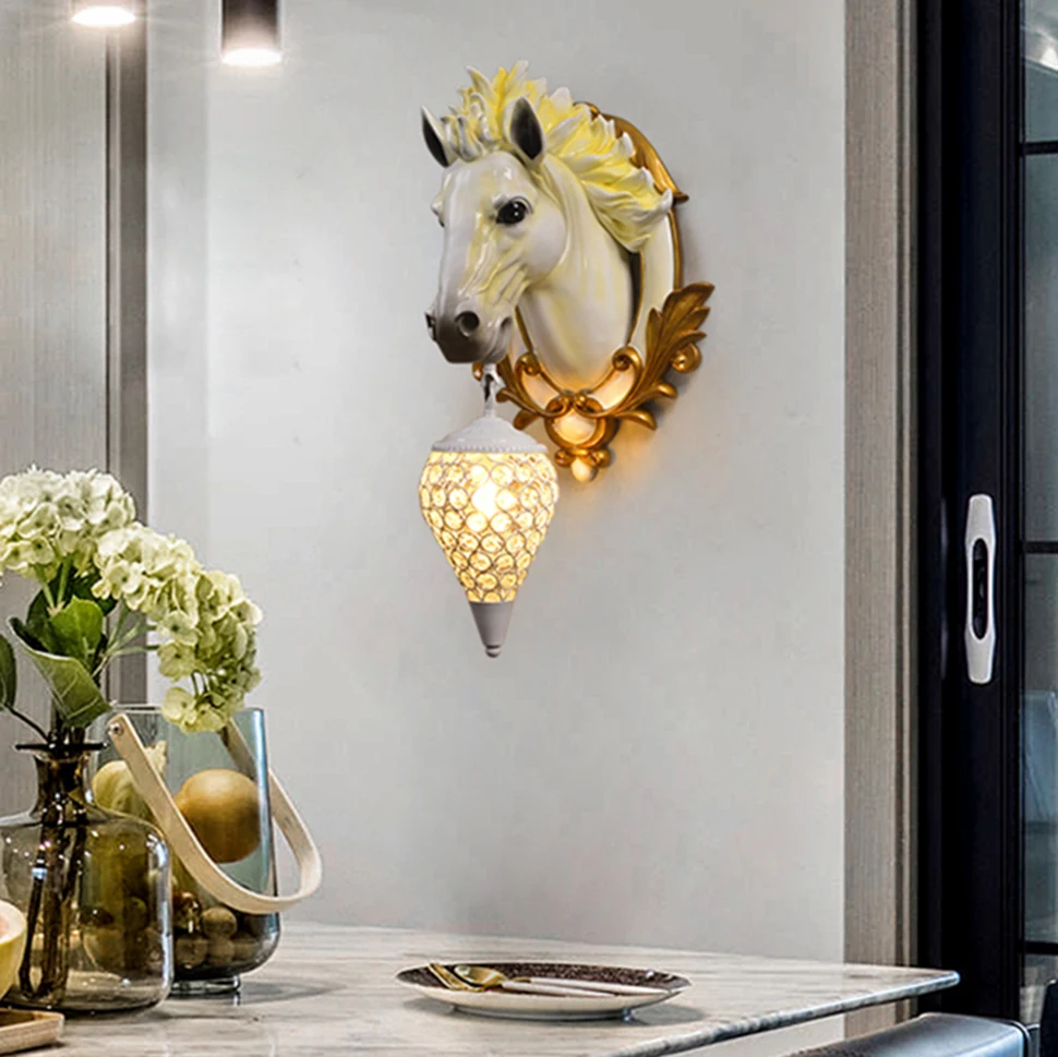 Modern LED Horse Resin Wall Lamp for Bedroom Creative Wall Decor Art Dining Room Holiday Home Wall Sconce Lamp Lighting Fixtures 
Modern LED Horse Resin Wall Lamp for Bedroom Creative Wall Decor Art Dining Room Holiday Home Wall Sconce Lamp Lighting Fixtures