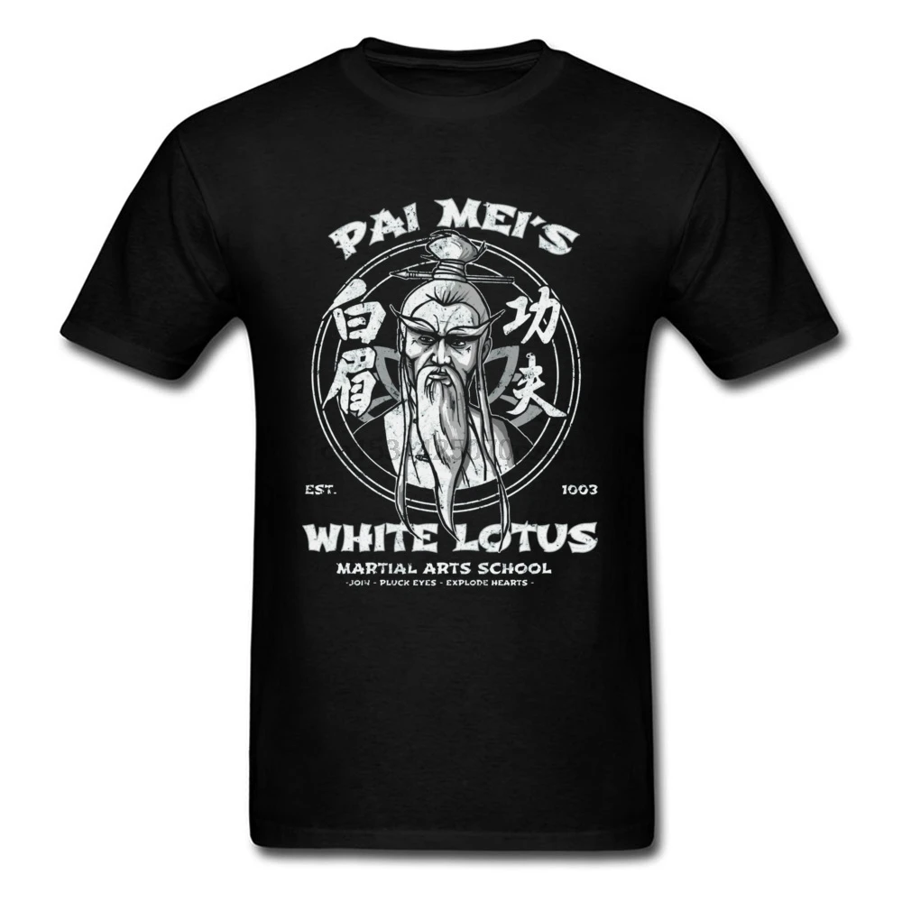 Martial Art Tshirts 3D Printed Kungfu Taoism Master T Shirt For Men White Lotus SummerAutumn Crew Neck 100% Cotton Short Sleeve