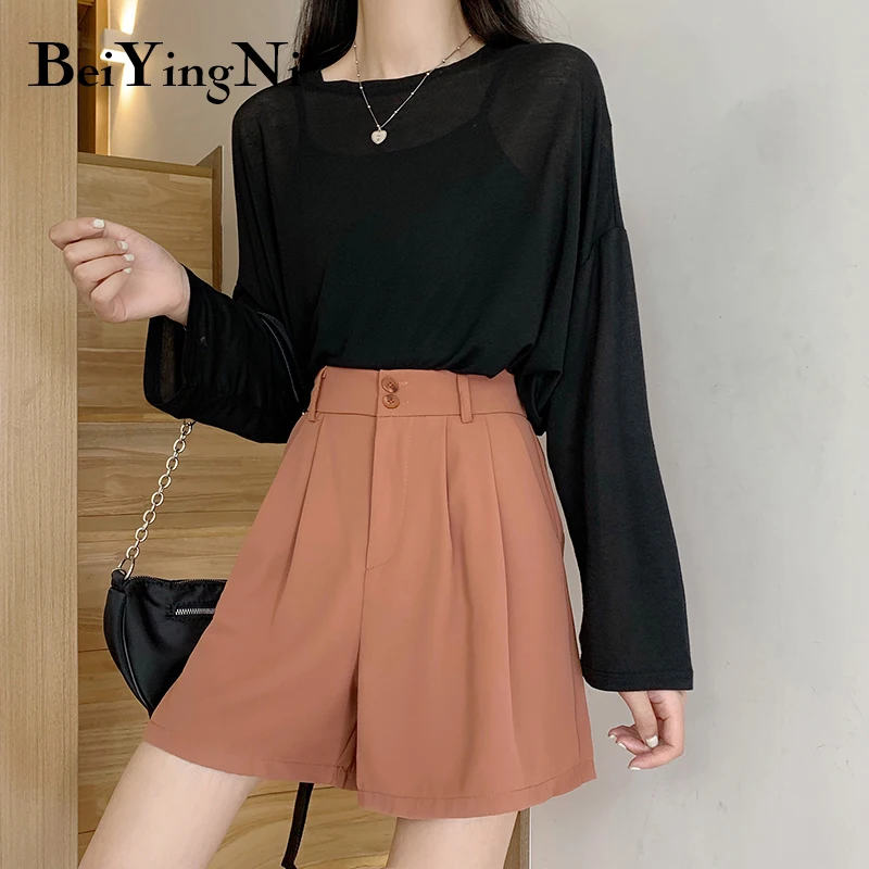 Beiyingni Shorts Women Fashion High Street Simple Casual Harajuku Suits Shorts Womans Thin Pockets Slim Korean Shorts Ladies OL
Beiyingni Shorts Women Fashion High Street Simple Casual Harajuku Suits Shorts Womans Thin Pockets Slim Korean Shorts Ladies OL