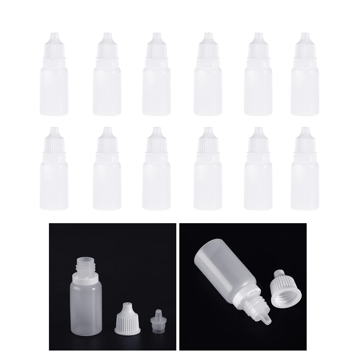 

12Pcs 10ml Empty Plastic Squeezable Dropper Bottles Eye Liquid Dropper Dropping Bottles