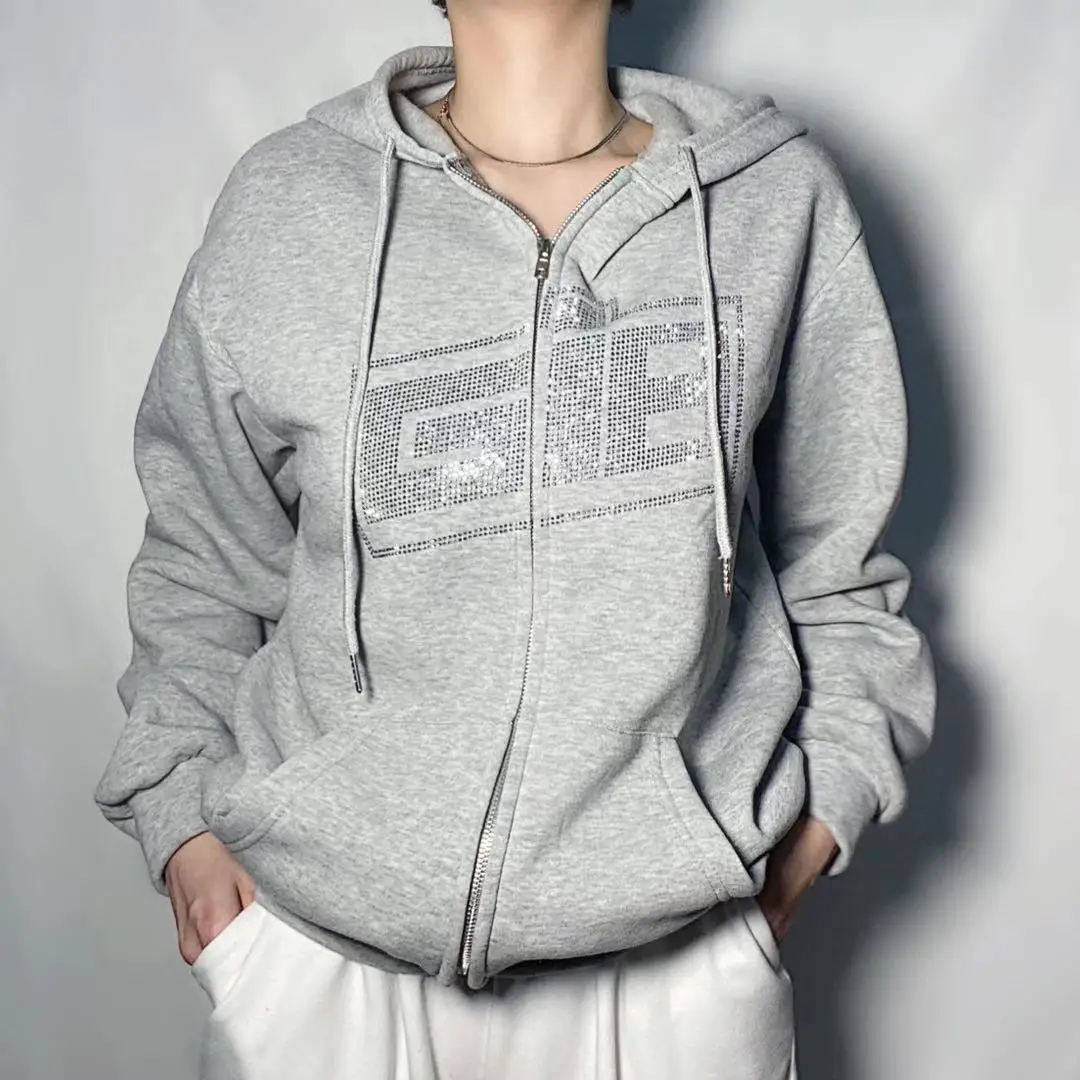European and American wind foreign trade spring 2021 new hoodie round collar loose letter iron diamond zipper cardigan hoodie an
European and American wind foreign trade spring 2021 new hoodie round collar loose letter iron diamond zipper cardigan hoodie an