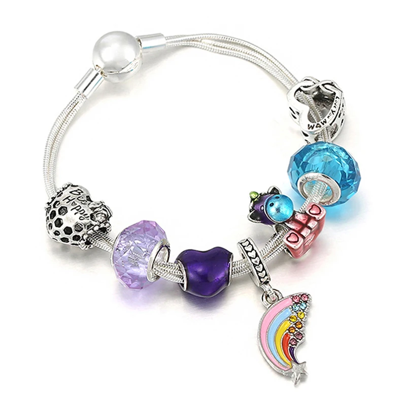 New Arrival Colorful Rainbow Series Charm Bracelet For Women DIY Unicorn Beads Fit Brand Bracelet Summer Style Jewelry Gift 
New Arrival Colorful Rainbow Series Charm Bracelet For Women DIY Unicorn Beads Fit Brand Bracelet Summer Style Jewelry Gift
