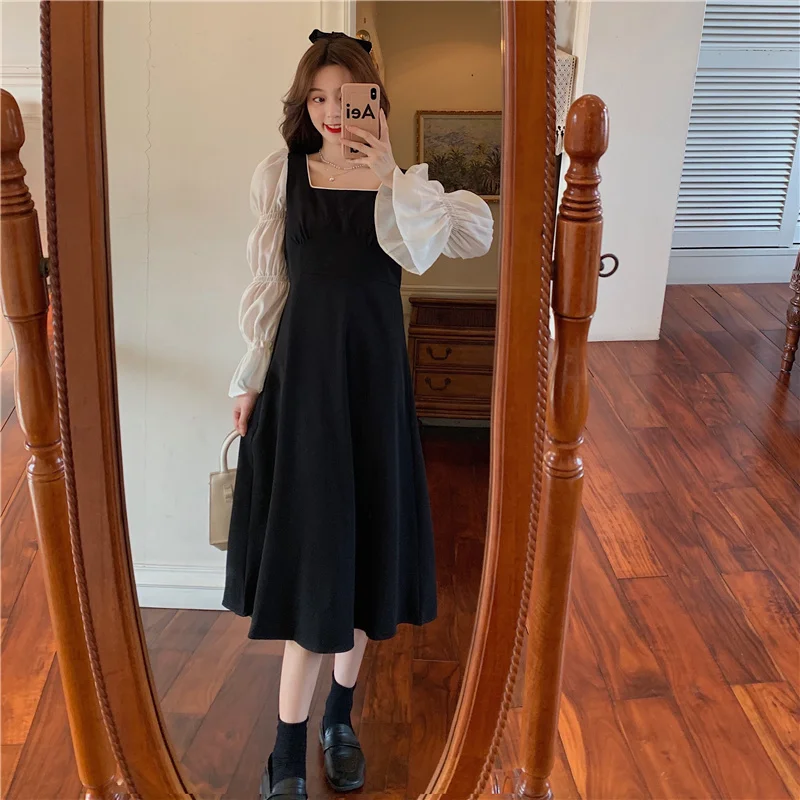 Осеннее новое платье с пышными рукавами и длинным рукавом для женщин Свободные приталенные платья а-силуэта
Осеннее новое платье с пышными рукавами и длинным рукавом для женщин Свободные приталенные платья а-силуэта