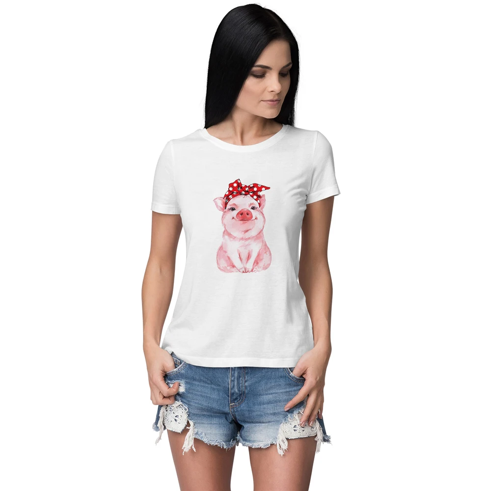 Red Bandana Pig Tshirt Women Bright Smile Young Girl Style Shirt Women Funny Short Sleeve fashion Streetwear Vogue Clothes Tren
Red Bandana Pig Tshirt Women Bright Smile Young Girl Style Shirt Women Funny Short Sleeve fashion Streetwear Vogue Clothes Tren