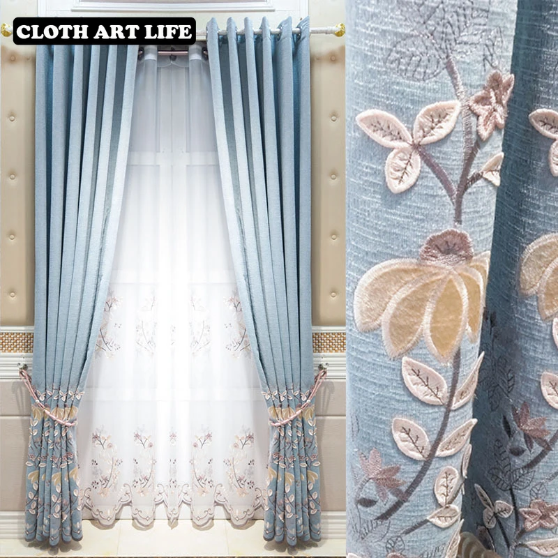 Pastoral Curtains 2021 Embroidered Curtains for Living Room Bedroom Nordic Luxury Blackout Soundproof Curtains Valance Curtains 
Pastoral Curtains 2021 Embroidered Curtains for Living Room Bedroom Nordic Luxury Blackout Soundproof Curtains Valance Curtains