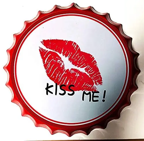 Royal Tin Sign Bottle Cap Metal Tin Sign Kiss Me Diameter 13.8 inches, Round Metal Signs for Home and Kitchen Bar
Royal Tin Sign Bottle Cap Metal Tin Sign Kiss Me Diameter 13.8 inches, Round Metal Signs for Home and Kitchen Bar
