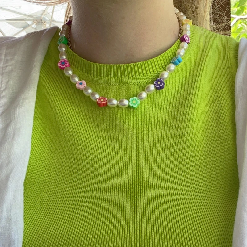 Korean Bohemian Imitation Pearl Necklace For Women Sweet Girls Choker Necklace Multicolor Flower Beads Necklace Jewelry
Korean Bohemian Imitation Pearl Necklace For Women Sweet Girls Choker Necklace Multicolor Flower Beads Necklace Jewelry