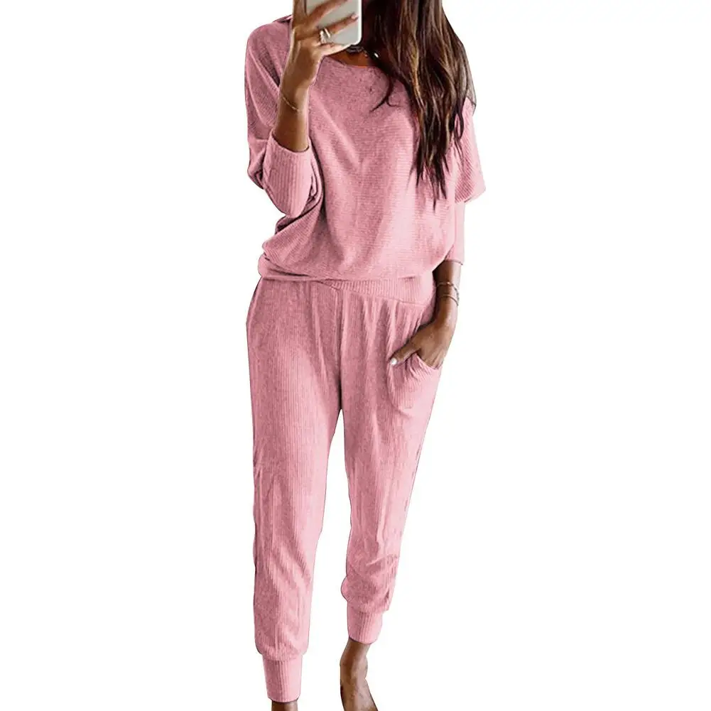 Women's sportswear 2-piece set loose, comfortable and simple style solid color long-sleeved casual suit clothes 2020 spring and
Women's sportswear 2-piece set loose, comfortable and simple style solid color long-sleeved casual suit clothes 2020 spring and