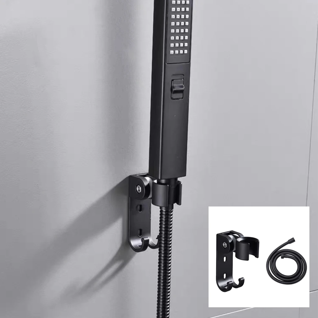 Black Shower Base Aluminum Adjustable Wall Mounted Handheld Shower Head Universal Hose Fixed Base Bracket Bathroom Accessories
Black Shower Base Aluminum Adjustable Wall Mounted Handheld Shower Head Universal Hose Fixed Base Bracket Bathroom Accessories