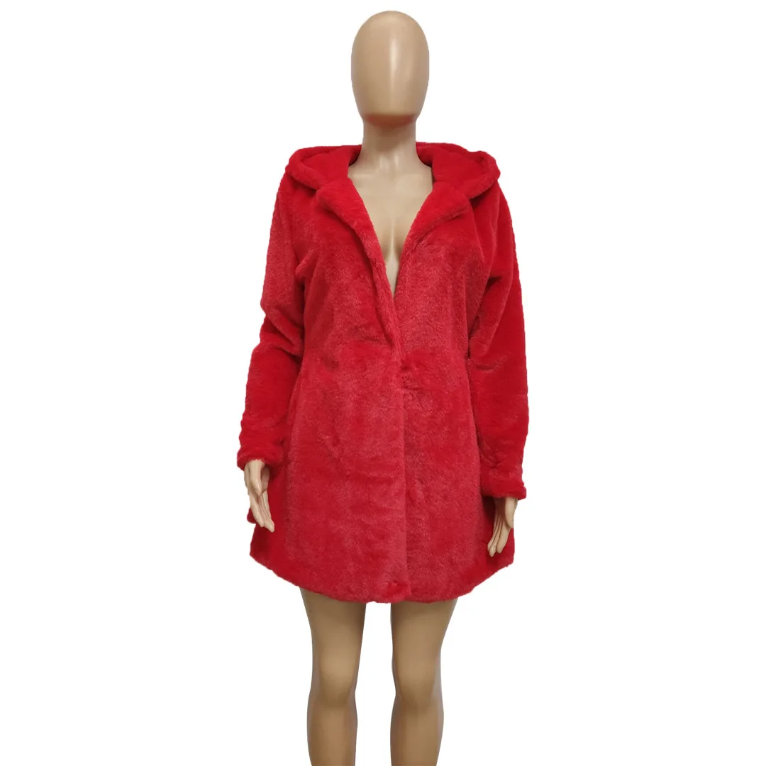 Women Fashion Long Sleeve Soild Color Winter Coat Thicken Plush Hoodies Warm Cardigan Women's Coat
Women Fashion Long Sleeve Soild Color Winter Coat Thicken Plush Hoodies Warm Cardigan Women's Coat