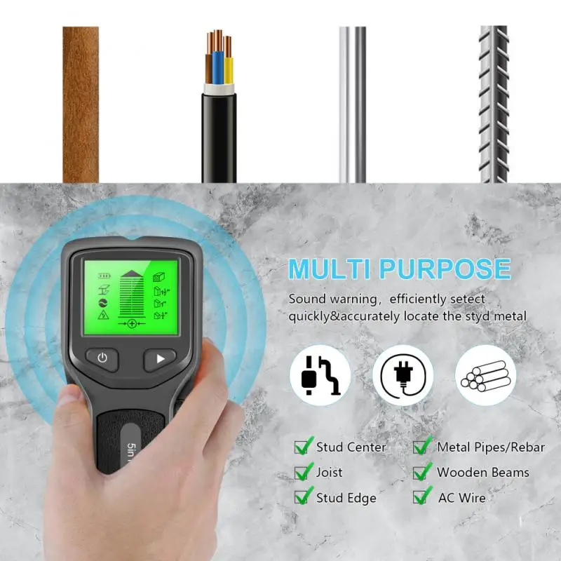 5 In 1 Metal Detector Find Metal Wood Studs AC Wire Cable Pipe Wall Scanner Electric Box Finder Wall Detector
5 In 1 Metal Detector Find Metal Wood Studs AC Wire Cable Pipe Wall Scanner Electric Box Finder Wall Detector