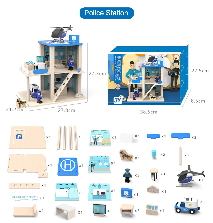 Fire & Police Station, DIY Simulation Pretend Wooden Toys For Kids Pretend Play Novelty Gifts Assemble Block Educational Toys
Fire & Police Station, DIY Simulation Pretend Wooden Toys For Kids Pretend Play Novelty Gifts Assemble Block Educational Toys