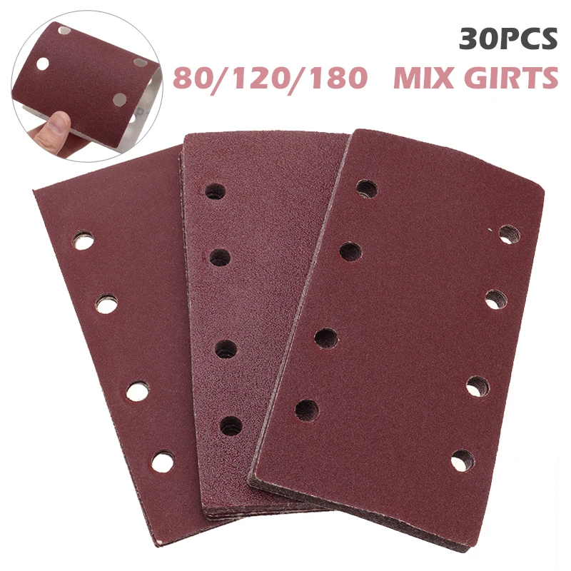 High Quality 30pcs Sandpaper Rectangle Sanding Sheet 80/120/180 Mix Grit 1/3 Sander Hook/Loop Polishing Tools
High Quality 30pcs Sandpaper Rectangle Sanding Sheet 80/120/180 Mix Grit 1/3 Sander Hook/Loop Polishing Tools