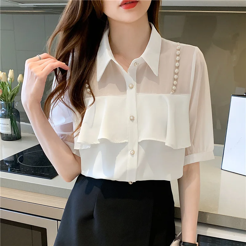 Stitching Shirt White Chiffon Short-sleeved Tops 2021 Spring And Summer New Sweet Temperament Wild Trend Wn*
Stitching Shirt White Chiffon Short-sleeved Tops 2021 Spring And Summer New Sweet Temperament Wild Trend Wn*