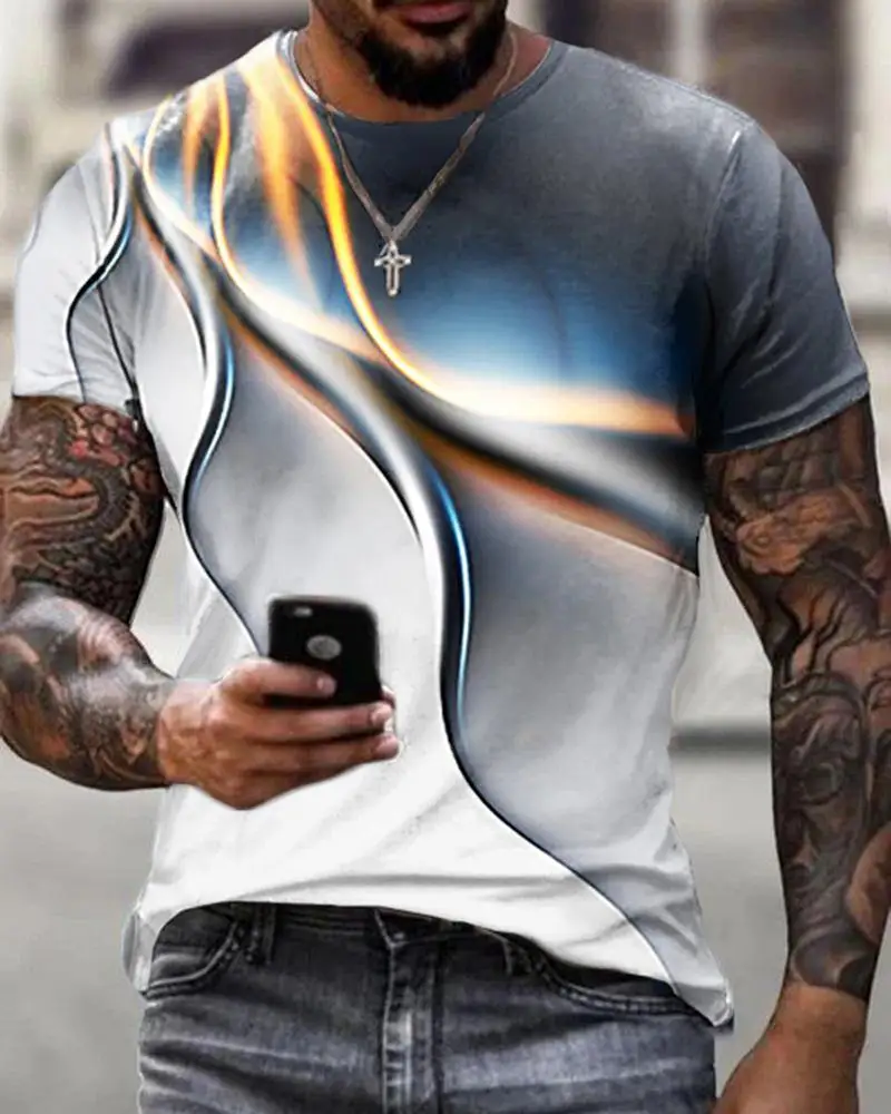 New retro short-sleeved men's T-shirt fashion Harajuku hip-hop style 3D printing stitching pattern oversized cotton T-shirt
New retro short-sleeved men's T-shirt fashion Harajuku hip-hop style 3D printing stitching pattern oversized cotton T-shirt