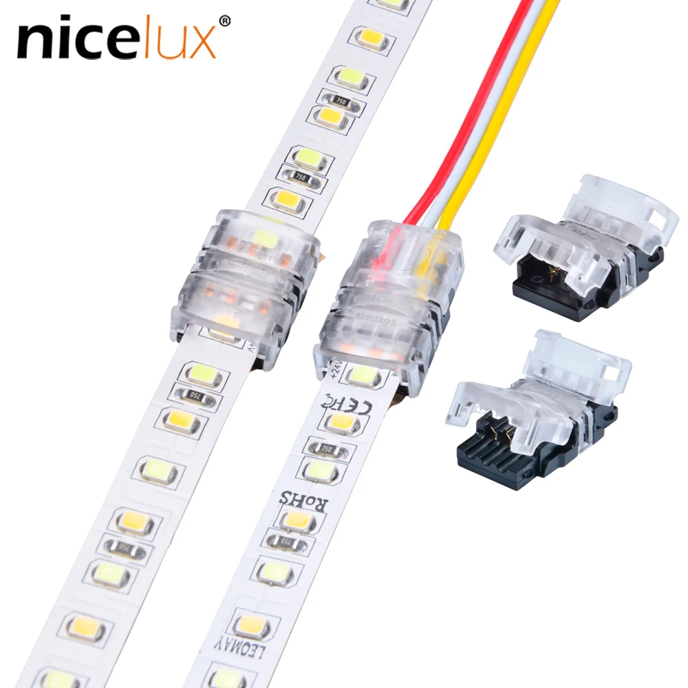 

10pcs LED Strip Connector 2pin 3pin 4pin 5pin for Single RGB RGBW 3528 5050 WS2812B LED Strip to Wire Strip Connection Terminals