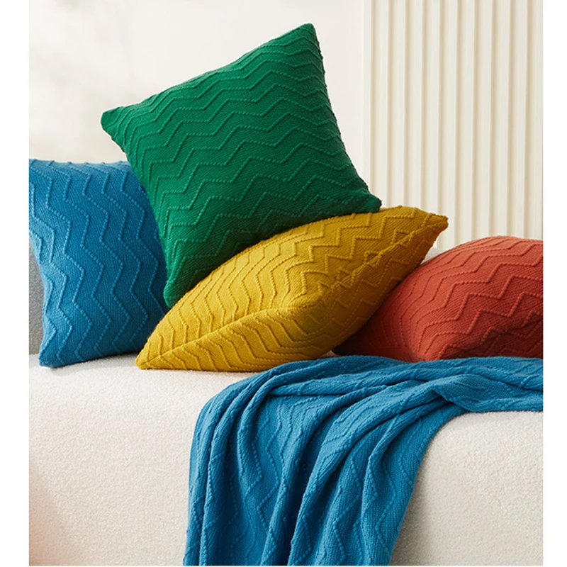 Nordic Style Knitted Wavy Jacquared Throw Cushion Cover Solid Color Sofa Pillowcase For Living Room Car Home Decoration
Nordic Style Knitted Wavy Jacquared Throw Cushion Cover Solid Color Sofa Pillowcase For Living Room Car Home Decoration