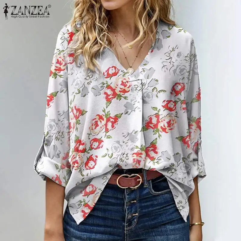 Women Casual Bohemian V Neck Blouse ZANZEA Elegant Loose Long Sleeve Shirt Office Work Chemise Floral Pleated Blusas Female Top
Women Casual Bohemian V Neck Blouse ZANZEA Elegant Loose Long Sleeve Shirt Office Work Chemise Floral Pleated Blusas Female Top